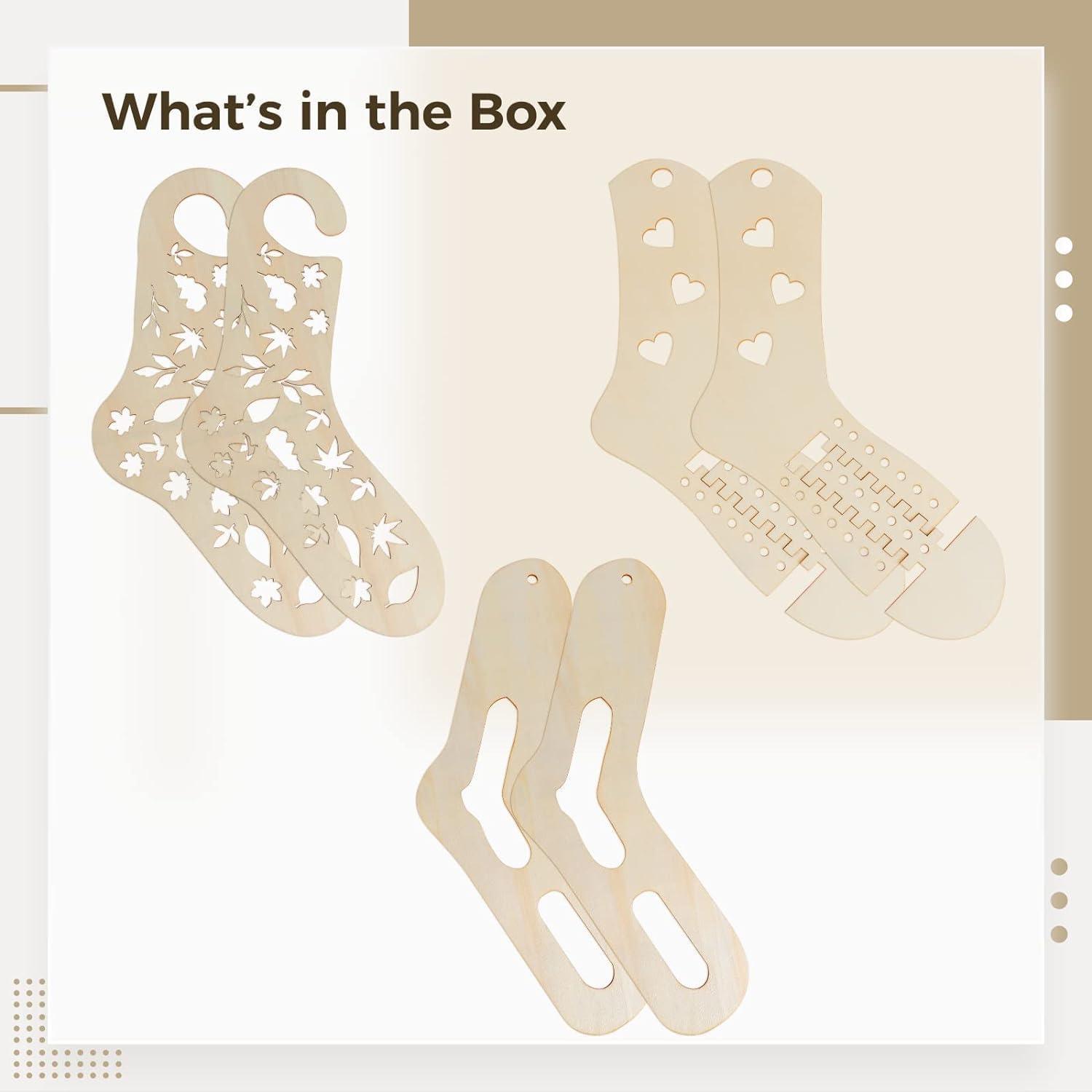 6pcs Thicken Wooden Sock Blockers for Knitting - Haoser